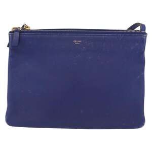 Celine Leather Trio Shoulder Bag Blue